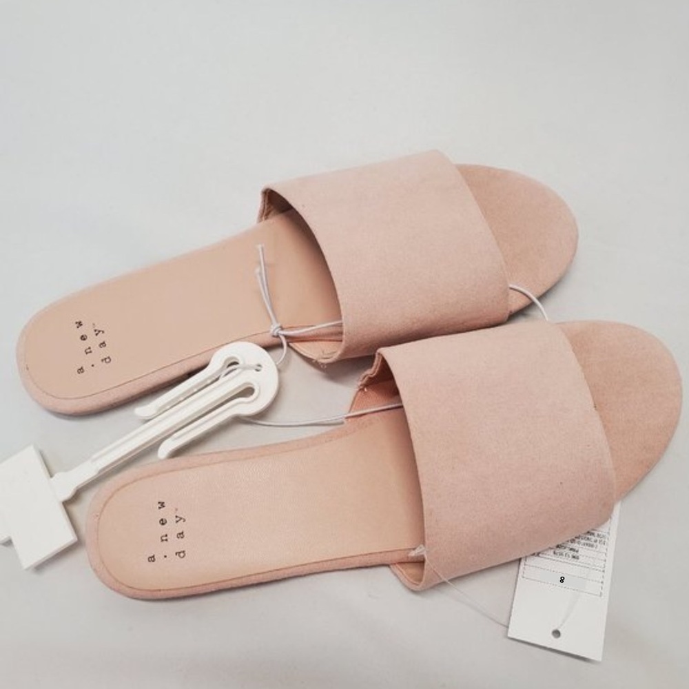 A New Day - Pink/peach Fabric Slides Size 8 & 9 NWT